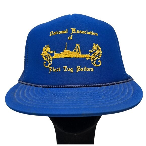 National Association of Fleet Tug Sailors Vintage Trucker Snapback Hat Cap NAFTS - Picture 1 of 9